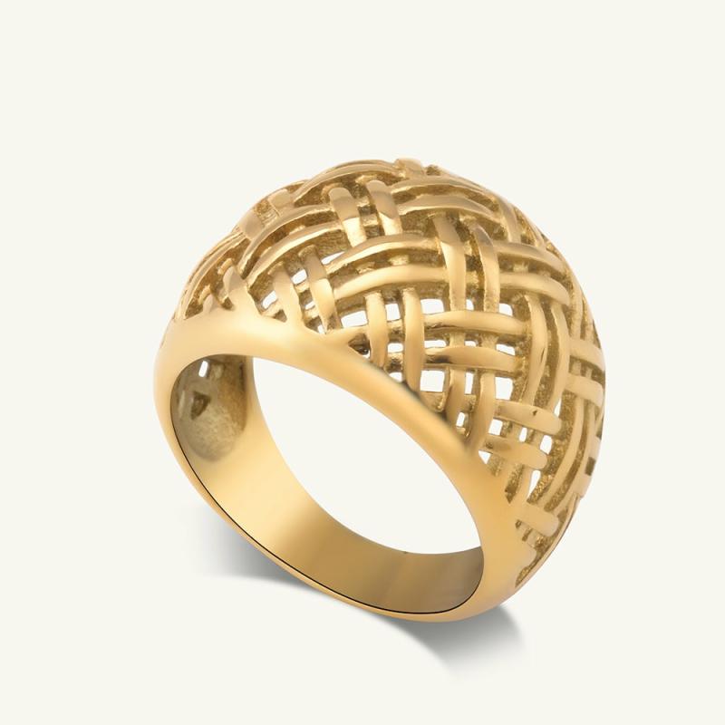 Bamboo Wave Ring Rings