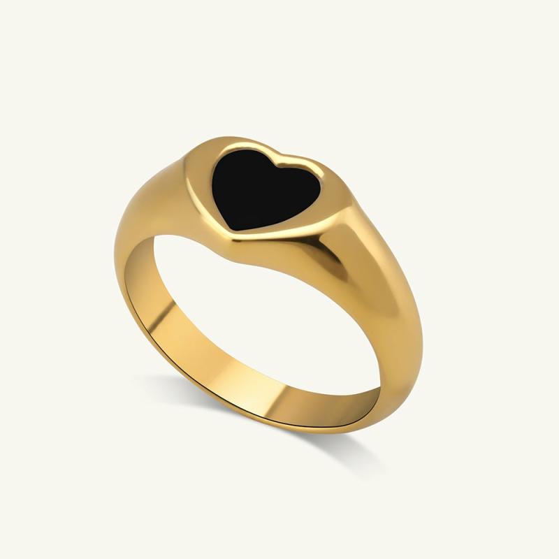 Black Heart Ring Rings