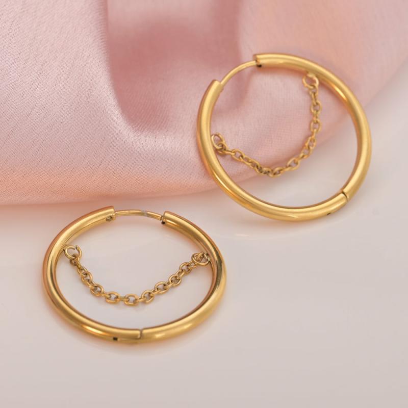 Chain Swing Hoop Earrings Earrings