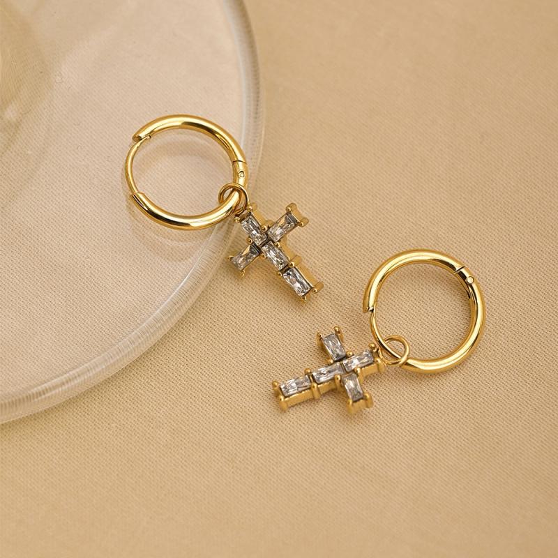 Cross Hoop Earrings Earrings