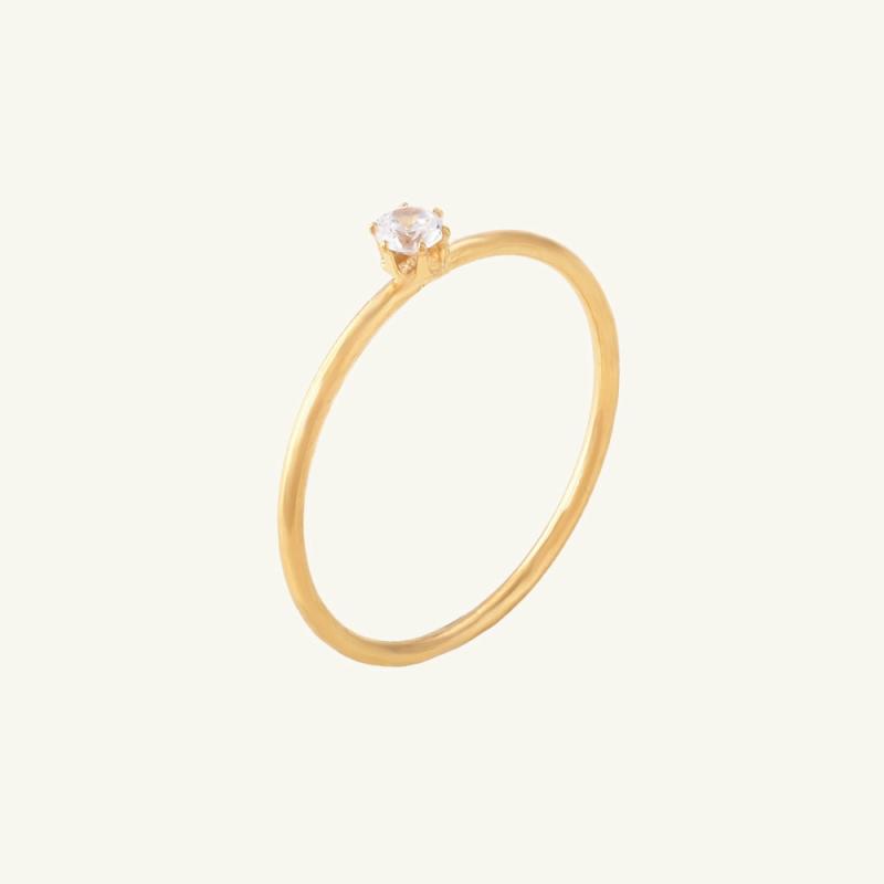 Dainty Solitaire Ring Dainty Rings