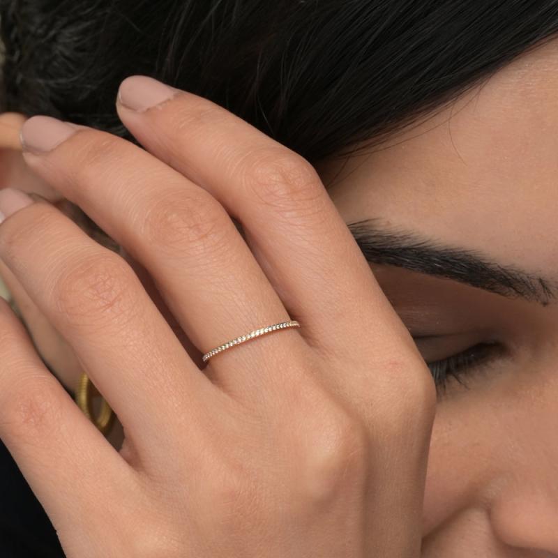 Delicate Diamond Band Dainty Rings