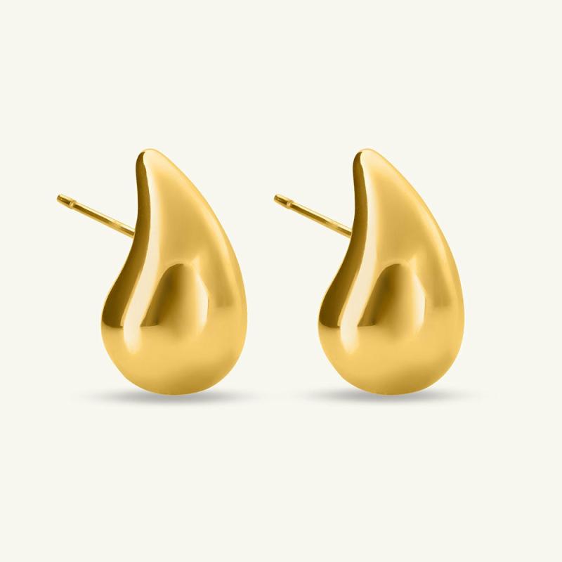 Delicate Golden Tear Drop Stud Earrings Earrings