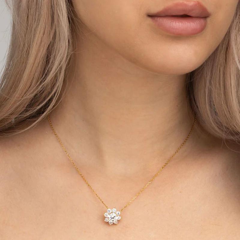 Flower Solitaire Necklace- 18K Gold Vermeil Necklaces