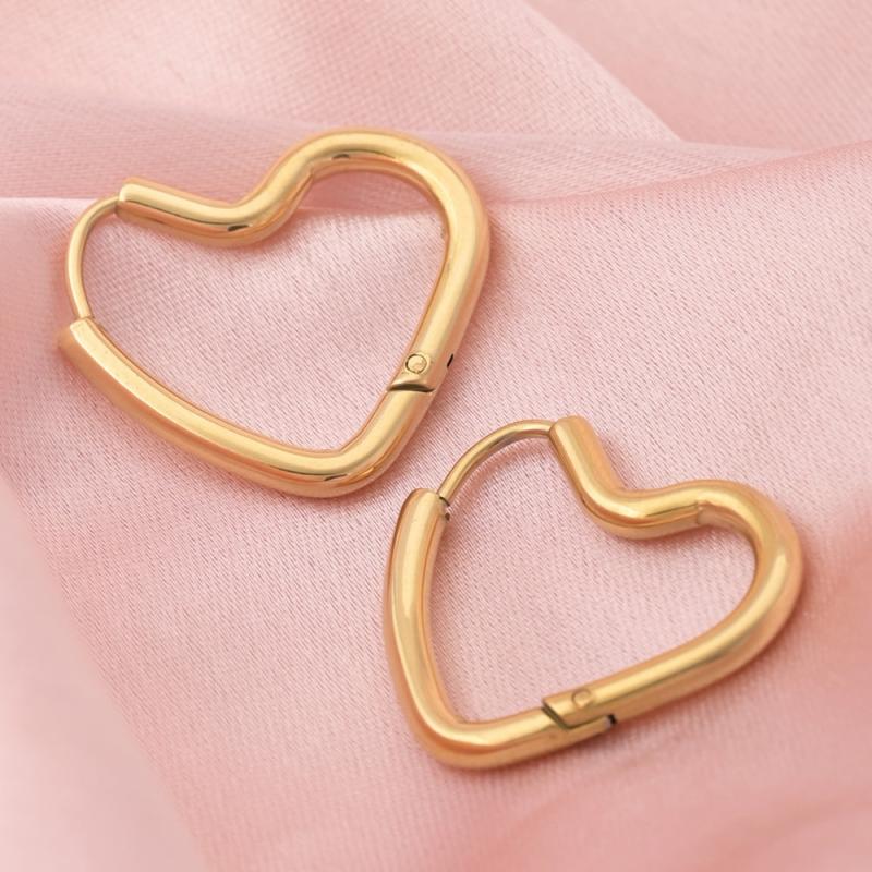 Heart Shaped Hoop Earrings Earrings