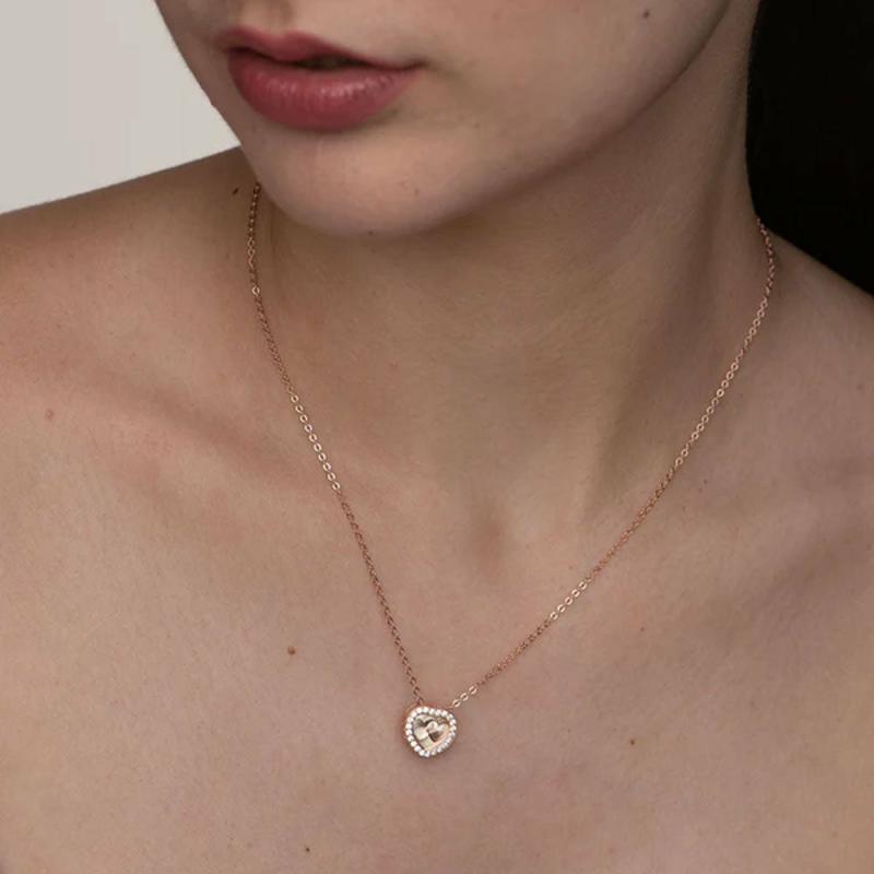 Holographic Heart Necklace- 18K Rose Gold Vermeil Necklaces