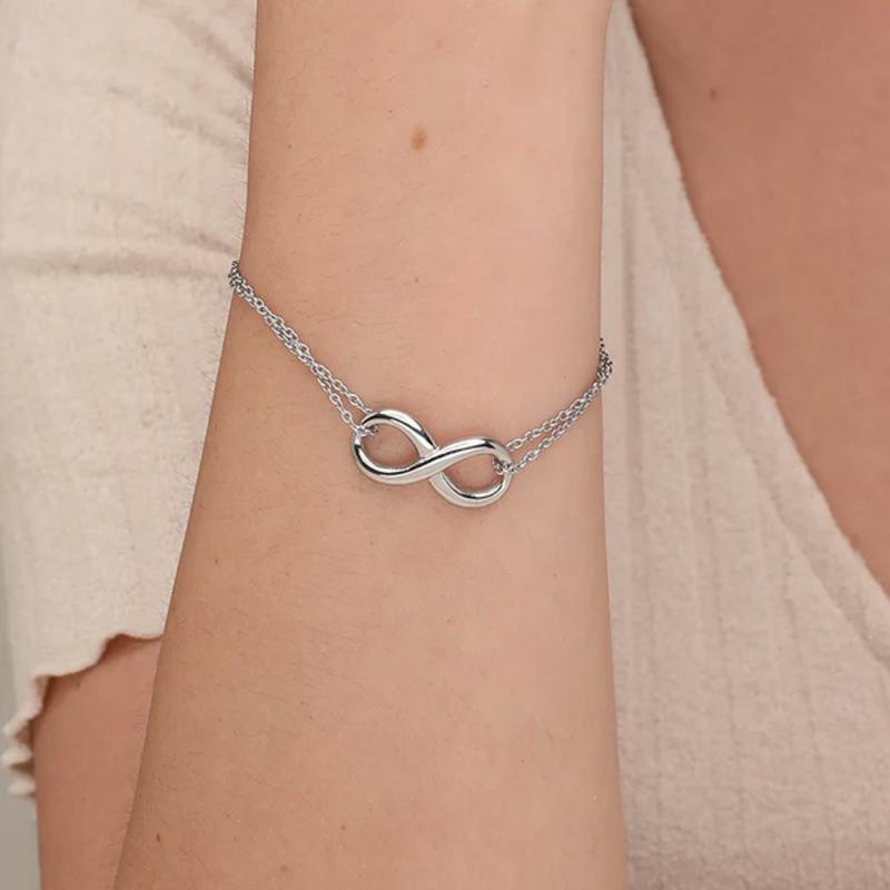 Infinity Friendship Bracelet- 18K White Gold Plated Bracelets