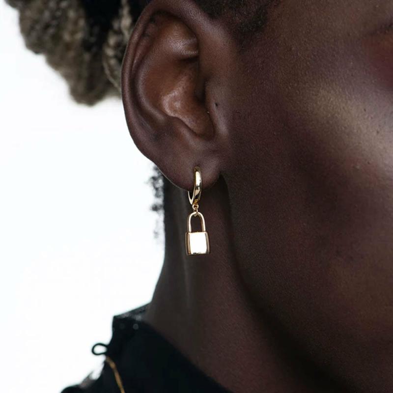 Lock Charm Hoop Earrings Earrings