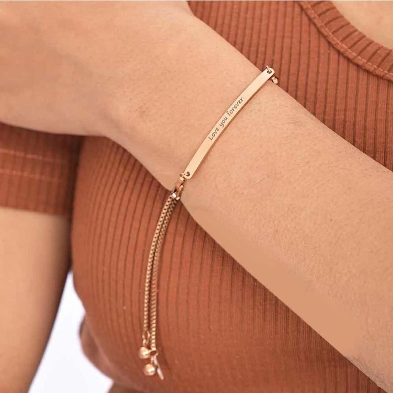 Love You Forever Bar Box Chain Bracelet Bracelets