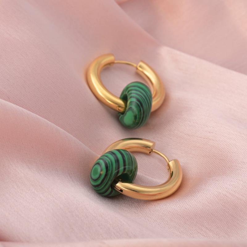 Malachite Ebon Earrings Earrings