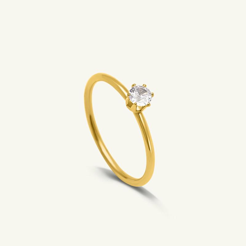 Mini Solitaire Ring Dainty Rings