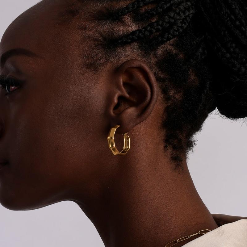 Octagon Hoop Earrings Earrings