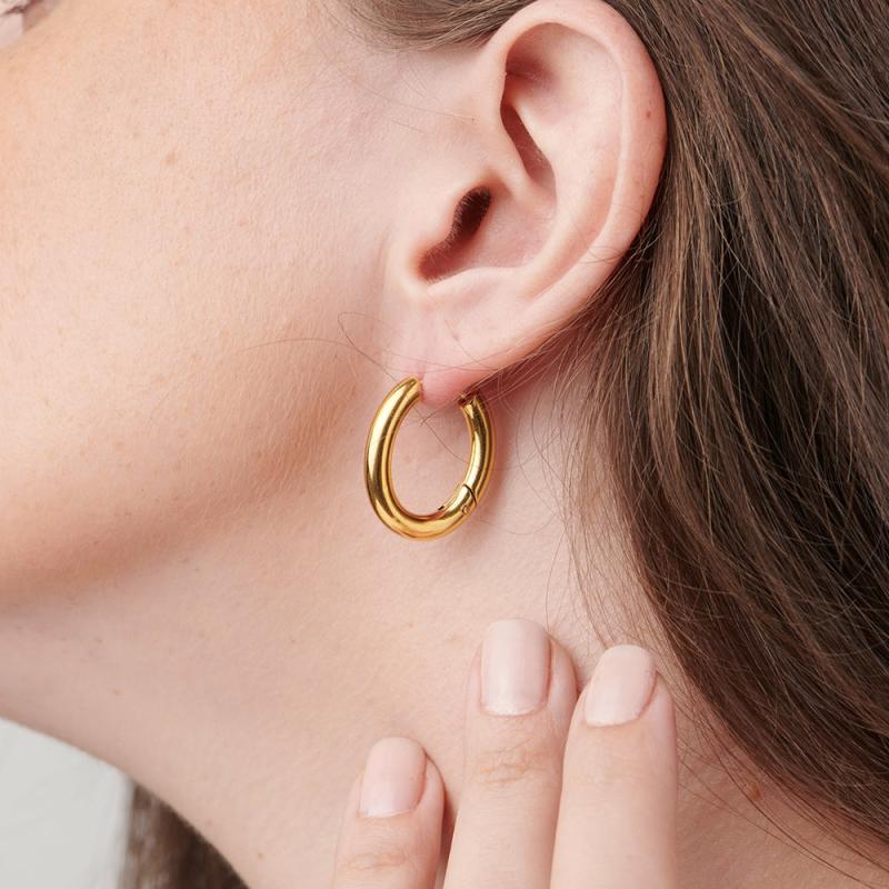 Oval Shape Hoop Earrings Earrings