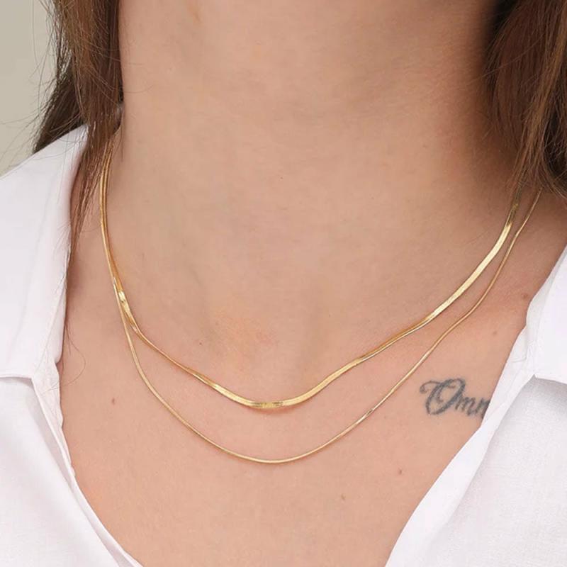 Plain Chain Two Layer Necklace Necklaces