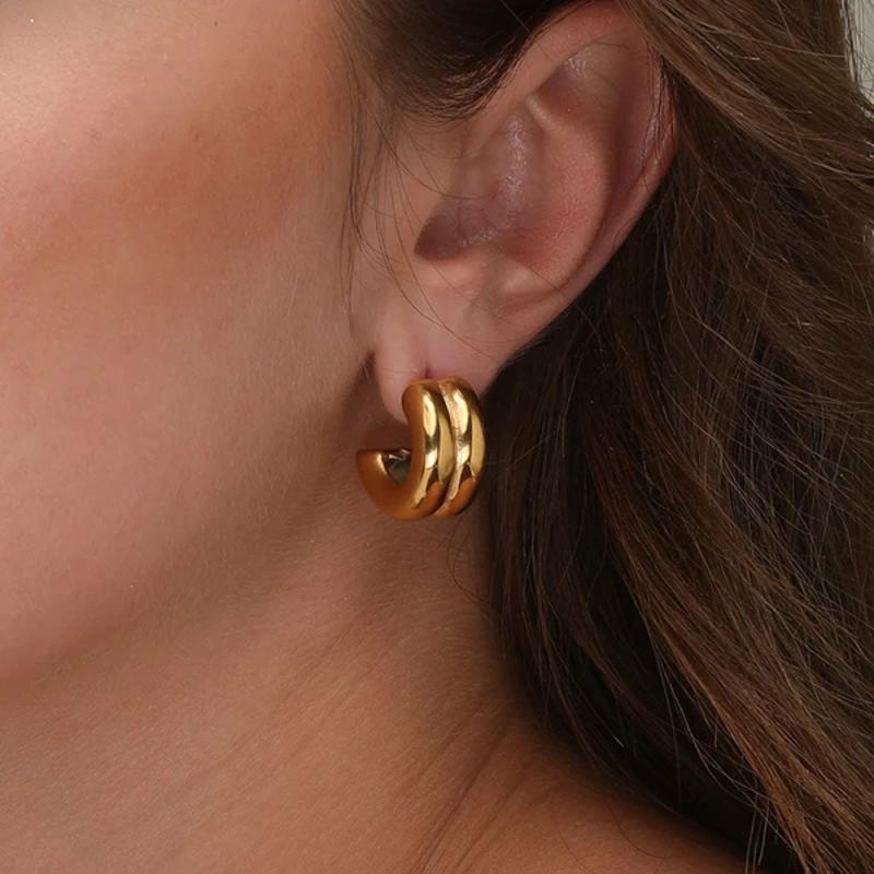 Plain Chunky Hoop Earrings Earrings