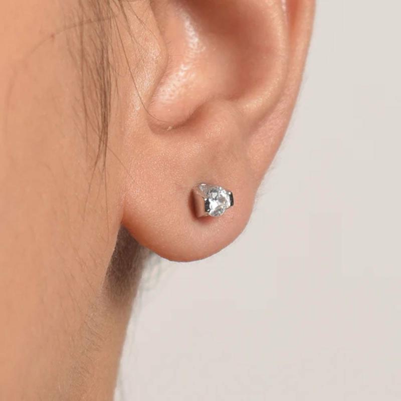 Quartz Jem Stud Earrings- 925 Silver Earrings