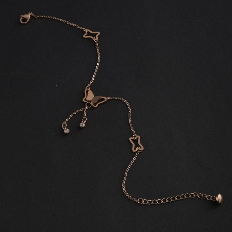 Rose-Gold Butterfly Anklet Anklets