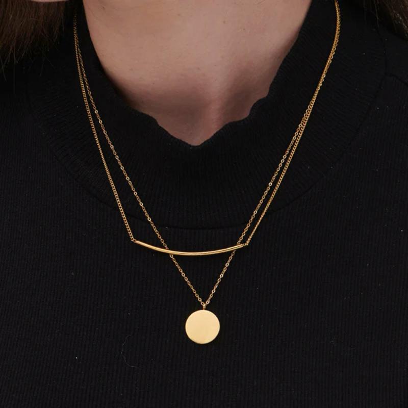 Round Line Two Layer Necklace Necklaces