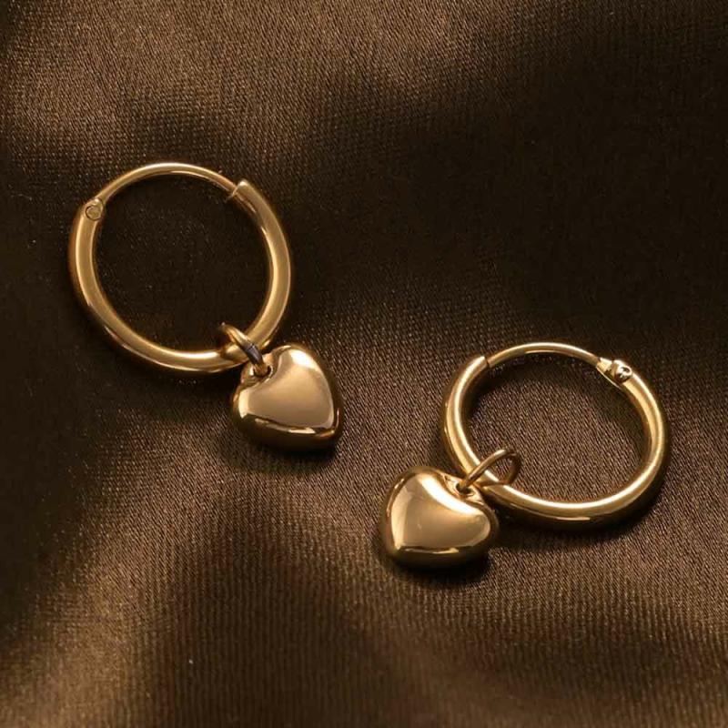 Small Heart Hoop Earrings Earrings