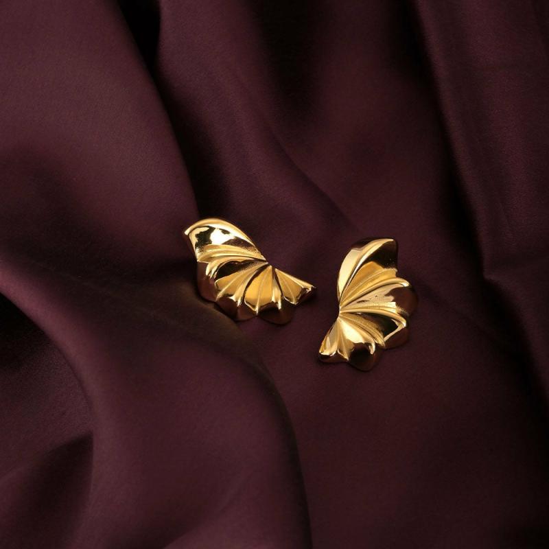 Gilded Leaves Stud Earrings Earrings